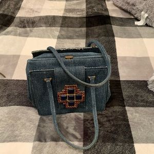 Dolce & Gabbana Denim Bag Animal print satin lining retail $1300 +tax